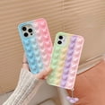 thumbnail image 3 of Macaron Silicone Case Compatible with iPhone 6/7 / 8, Cartoon Bear Rainbow Bubble Sensory Case with Cute Hook for Girls Teens (Macaron Green Purple), 3 of 4