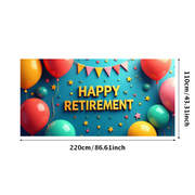 LUUFILx Retirement Backdrop Banner Blue Balloons Stars Decoration Party Supplies Celebration Background Happy Retirement New Journey Photography Props Decorations