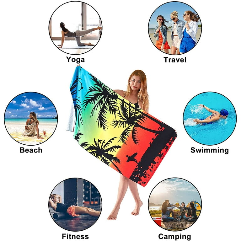 Touchat Beach Towel for Kids, Super Absorbent Quick Dry Microfiber