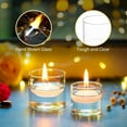 thumbnail image 3 of Nuptio Glass Votive Candle Holders Clear Tea Light Holders for Floating and Votives Candles Small Tealight Candleholder for Christmas Wedding Party Table Centerpiece 12S+12L, 1.6" &2" H, 3 of 10