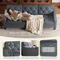 thumbnail image 4 of LAZZO 83" 3-Seater Tufted Couch, Modern Sofa with Trapezoid Arms for Living Room & Office, Gray, 4 of 8