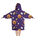 thumbnail image 2 of Halloween Cute Pumpkins and Cupcakes Blanket Hoodies for Kids 6-13YR Oversize Wearable Blanket Hoodies for Boys Girls Teens, 2 of 7