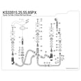 thumbnail image 3 of Kingston Brass KS33525PX Milano 5-Piece Roman Tub Faucet with Hand Shower, Polished Brass, 3 of 4
