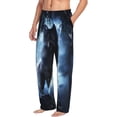 thumbnail image 2 of Daiia Night Scene of Wolves Men's Sleep Pant with Pockets and Drawstring,Pajama Pants-XX-Large, 2 of 9