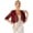 Red, variant on Doomiva Women's Half Sleeve Cardigan Chiffon Cropped Open Front Bolero Shrug for Dresses Burgundy 4XL