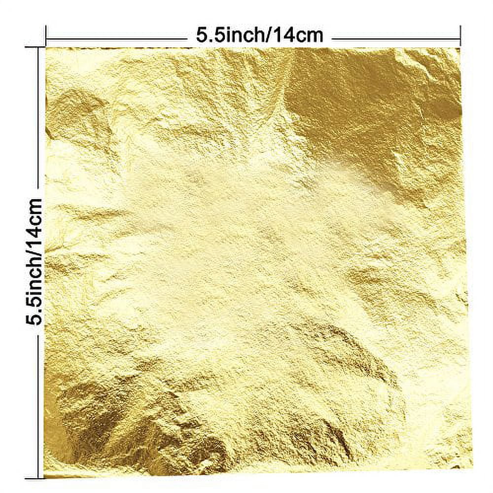 QTADAH Imitation Gold Leaf Sheets 100 Pcs, 5.5×5.5 Inches - Gold Foil  Sheets - Multipurpose & Easy to Use - Suitable for Gilding Artwork, DIY  Craft