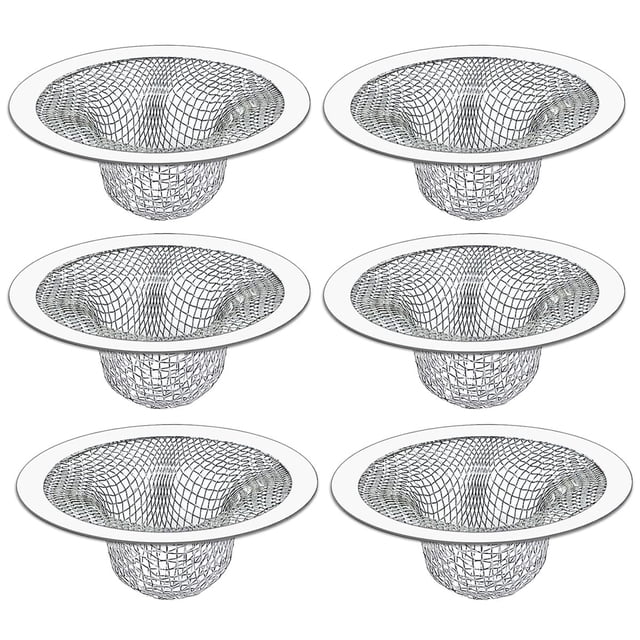 Colador para desagüe Seatery de acero inoxidable de 7 cm, paquete de 6