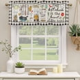 thumbnail image 3 of 2 Pack Valances for Windows, Kitchenware Gnomes Window Valances for Living Room/Bedroom/Bathroom, Kitchen Cooking Tool Retro Plaid Light Filtering Kitchen Curtain Valance 54"W x18" L, 3 of 9