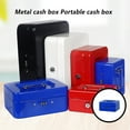 thumbnail image 4 of Baohd Cash Box Home Shop Thickened Money Holder Metal Deposit Security Safe Organizer Protective Holders Locking Case Blue, 4 of 9
