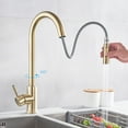 thumbnail image 5 of Senlesen Brushed Gold Kitchen Faucet Pull Out Sprayer Sink Mixer Tap, 5 of 10