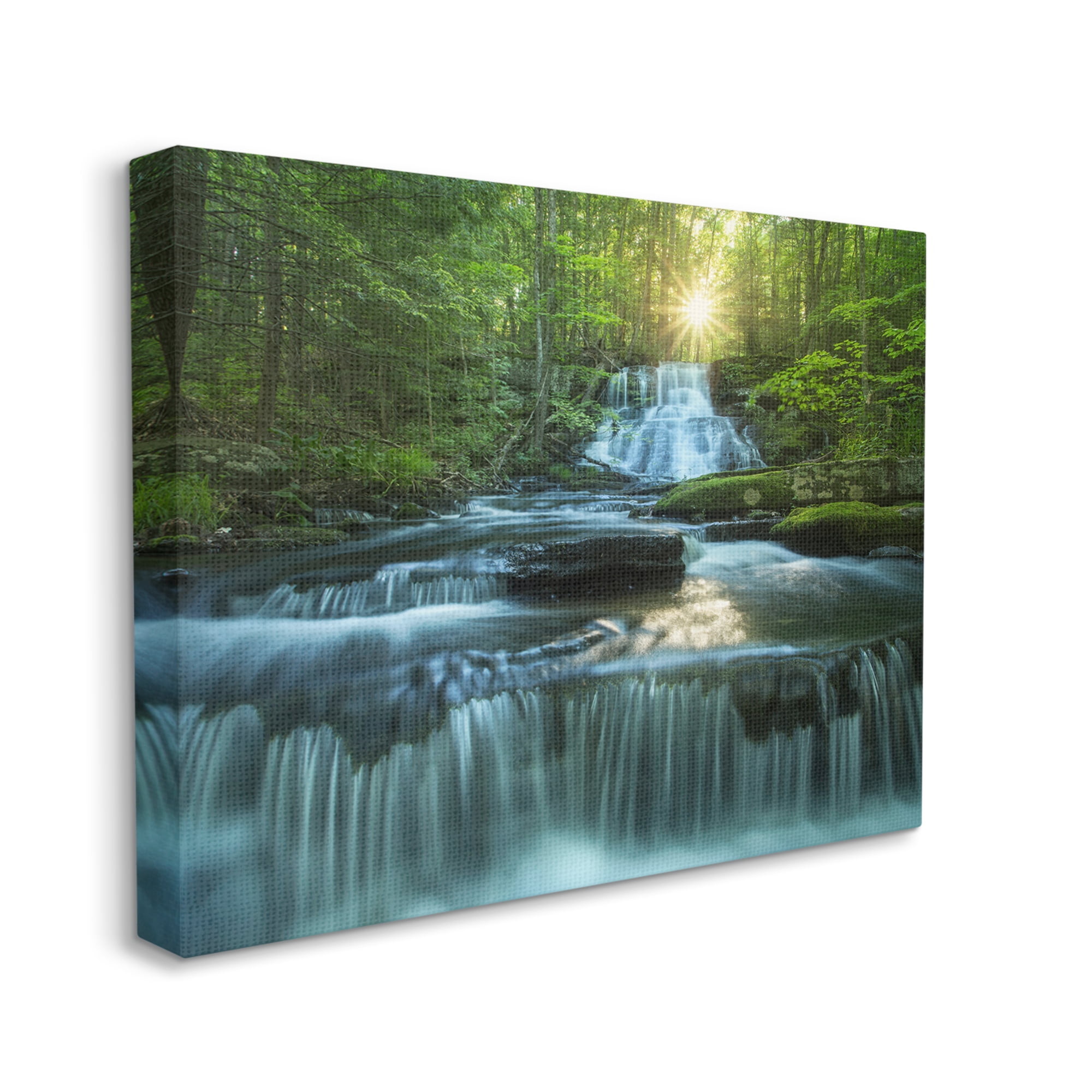 Stupell Industries Rocky Waterfall Landscape Nature Photography Gallery Wrapped Canvas Print Wall Art, 20 x 16