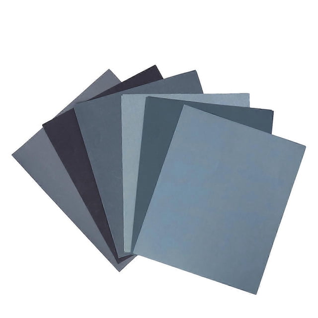 6 in 1 Sandpaper Assorted Dry Wet Abrasive Sand Paper for Wood Metal Automotive Sanding Furniture and Wood Turning Finishing