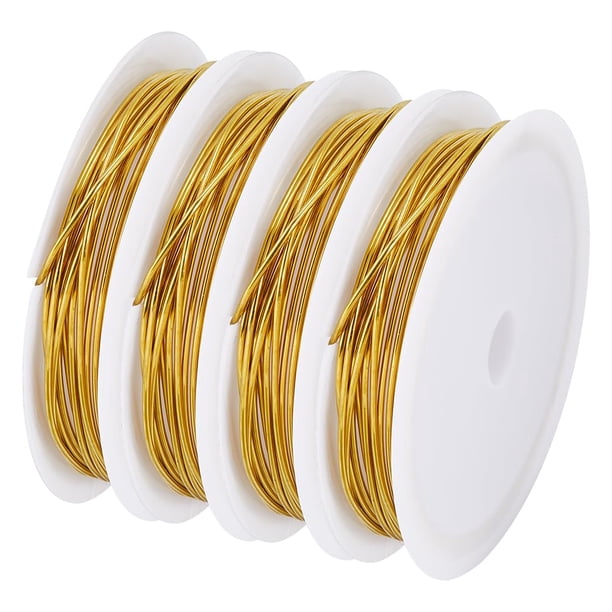 Alambres de cobre chapados en oro de 14 quilates de 10 m, calibre 18 de 1 mm, para joyería, manualidades, cuentas de cobre, hilo suave para abalorios, joyería.