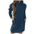 thumbnail image 1 of HNMKIU Hauts pour Femmes Unis Hiver Automne et Chandail à Manches Longues Robe à Capuche Couleur Chandails à Capuche pour Femmes, 1 of 4