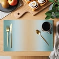 thumbnail image 2 of Teal Ombre Placemats Set of 8, Modern Yellow Gradient Farmhouse Art Placemats for Dining Table, Place Mats for Kitchen Tabletop, Waterproof Wipeable Dining Table Mats Set, 2 of 9
