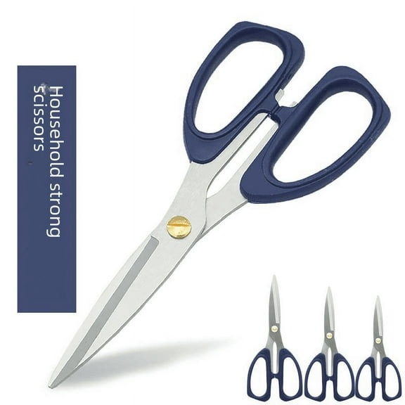 Household scissors stainless steel kitchen student handmade blue strong office scissors civilian scissors