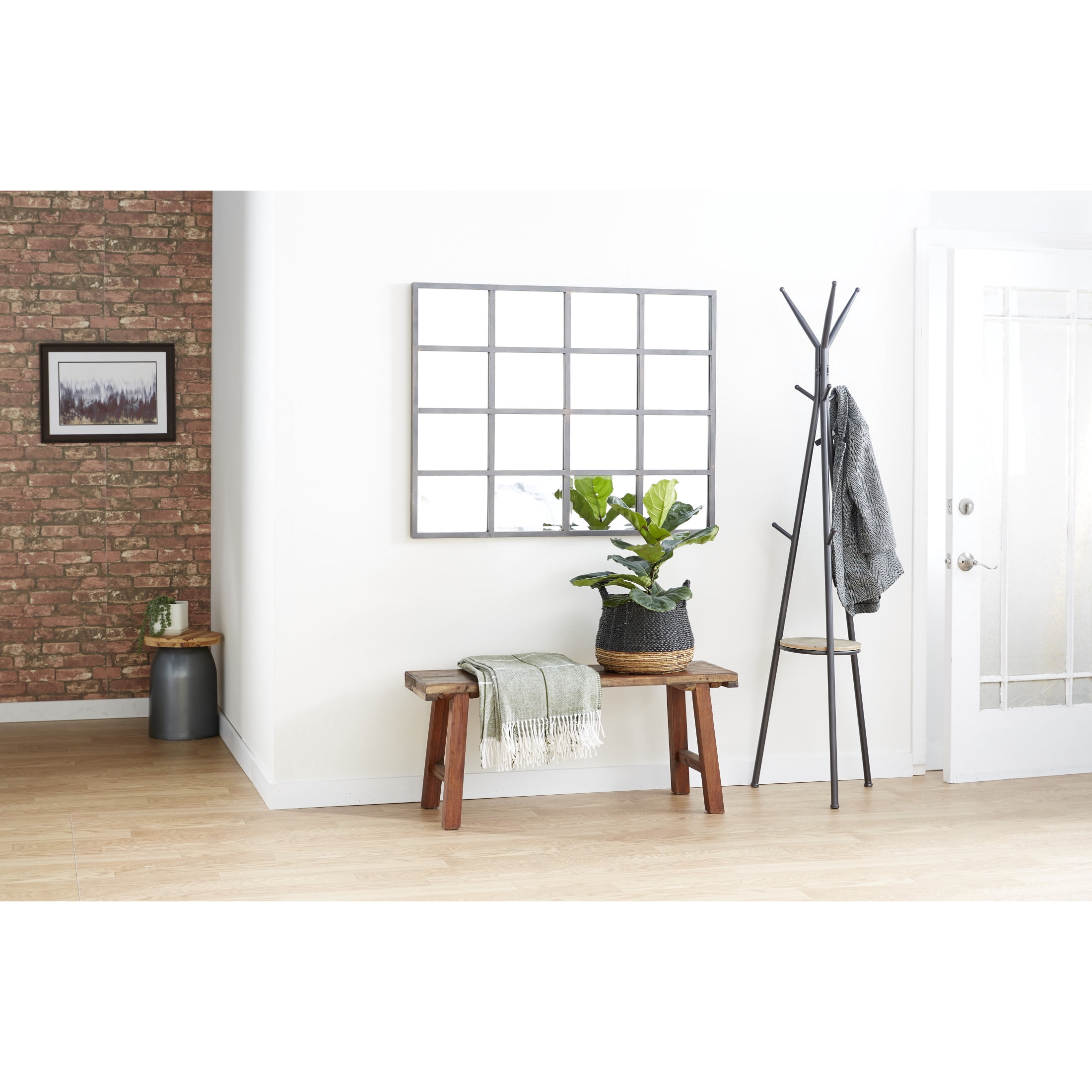 DecMode 17" x 72" Gray Metal Coat Rack, 1-Piece