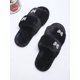 thumbnail image 4 of Rhinestone Butterfly Decor Fluffy Slippers,Women's Four Butterfly Adhesive Decorative Double-strap Flat Slippers, Black Furry Casual Slip-resistant Be, 4 of 5