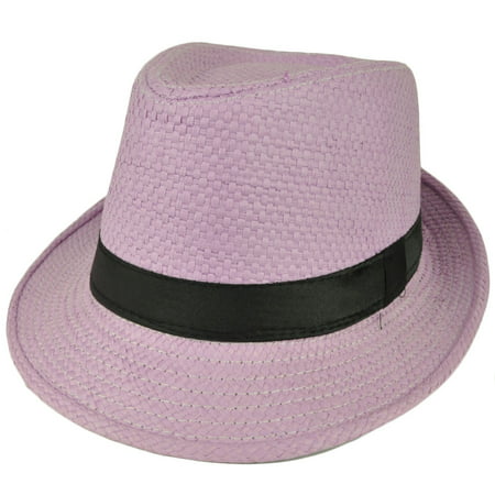 Fedora Lavender Large Hat Diamond Top Black Pimp Gangster Straw Trilby Gatsby
