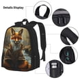thumbnail image 3 of Disketp Streamside Meditating Fox Mochila Estampada de Gran Capacidad con Lonchera y Estuche, Set de 3 Piezas para Estudiantes, 3 of 7