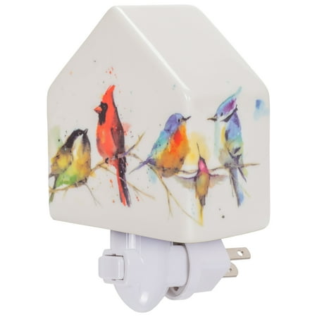 

Nat & Jules Dean Crouser Little Birds White 5 x 3 Ceramic Birdhouse Night Light