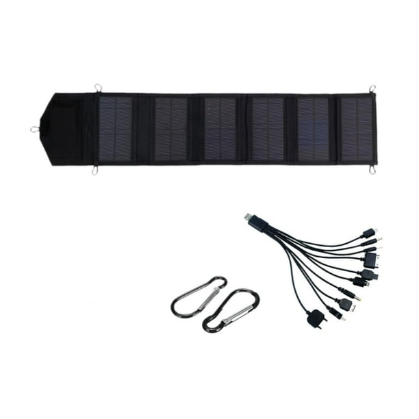 Panel solar portátil de 15W con bolsa plegable para viajes de carga de emergencia en el exterior