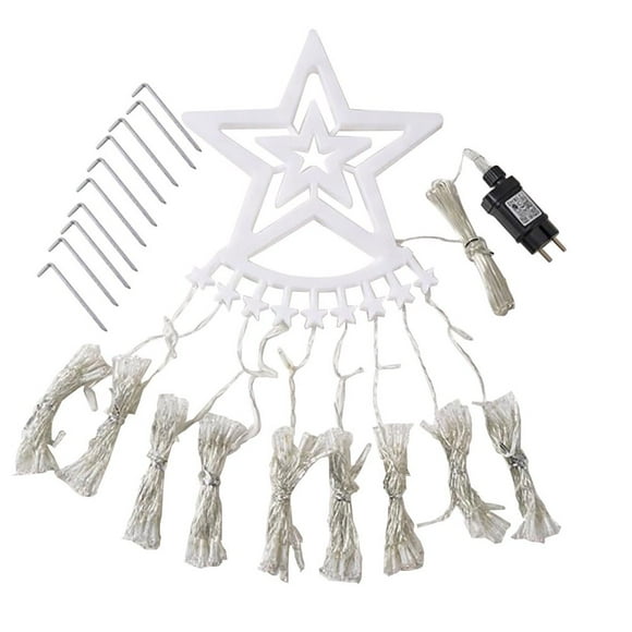 Outdoor Christmas Decorations Star Light 16.4 Ft 344 LED Tree Lights With Topper Star String Lights Plug In 8 Lighting Mode Christmas Star Lights For
