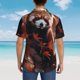 thumbnail image 4 of Balery Red Panda Autumn Branches Camisas hawaianas de manga corta para hombre, camisas playeras de corte holgado, camisas de vacaciones con botones,Small, 4 of 7