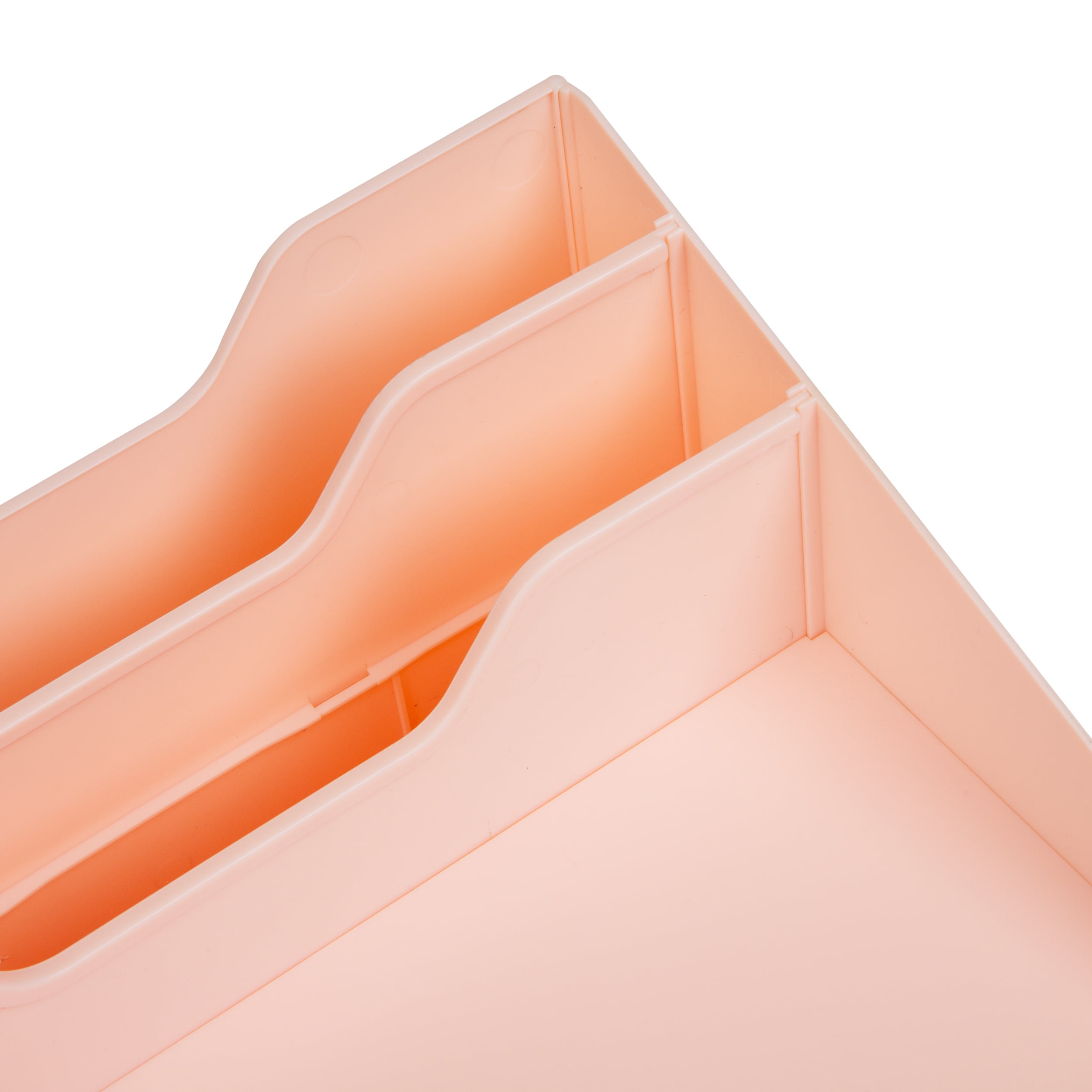 Mind Reader Desktop Organizer, Vertical File Holder, Paper Trays, Office, Plastic, 12.5"L x 11.75"W x 9.5"H, Pink