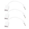 thumbnail image 3 of Milisten 3PCS USB To 3.5MM 12V Vehicle Mounted MP3 Transfer Cable Aux CD Player Audio Cable(White), 3 of 5