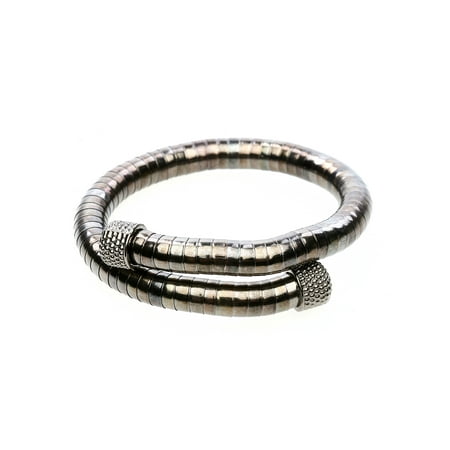 - Women's Metal Coil Bracelet with Chrome Ends