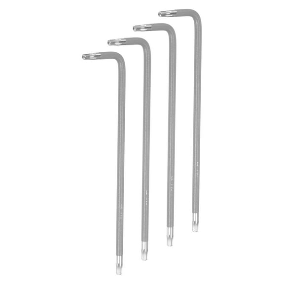 Uxcell 4pcs Hex Key Torx Wrench T10 S2 Steel L-Shape Long Arm Star 6 Point Hexagon SAE Wrenches Repairing Tool