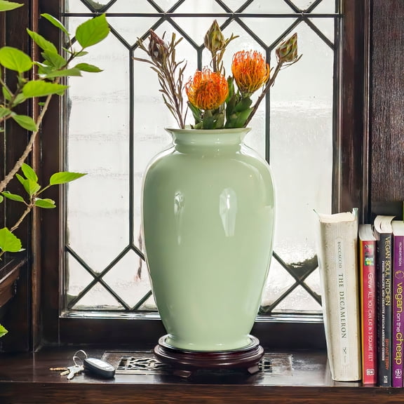 14" Celadon Tung Chi Vase
