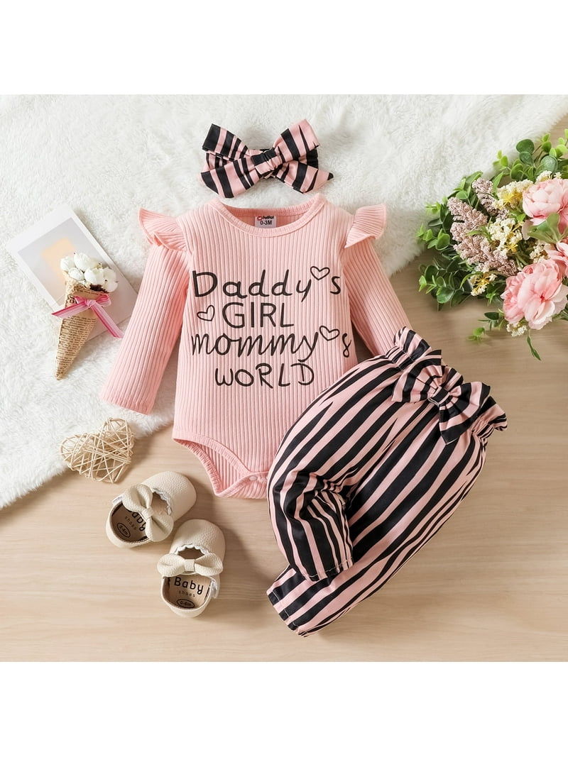 PatPat Newborn Baby Girls Clothes Long Sleeve Romper Jumpsuit