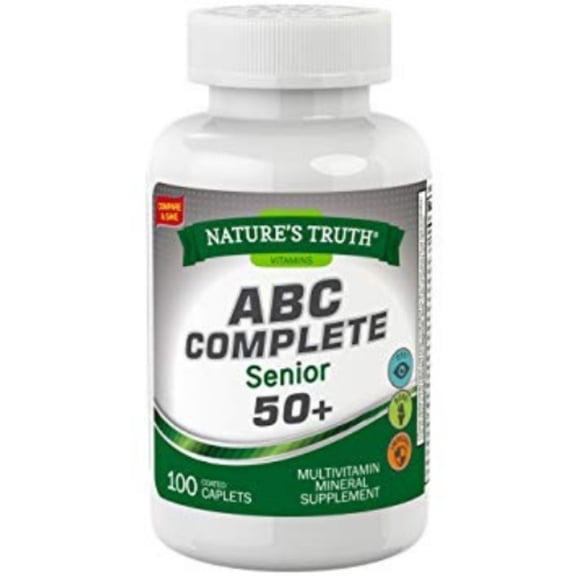 Nature's Truth ABC Complete Senior 50  Multivitamin Mineral Supplement, 100 ea (Pack of 2)