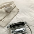 thumbnail image 3 of Yucurem Women Shoulder Bag Bright PU Leather Fashion Underarm Bag Small Satchel (Silver), 3 of 10