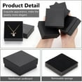thumbnail image 4 of Paquete de 24 cajas de regalo negras para joyería, de 7 x 7 x 3 cm, de cartón kraft con esponja para collares, pendientes, anillos y pulseras., 4 of 6