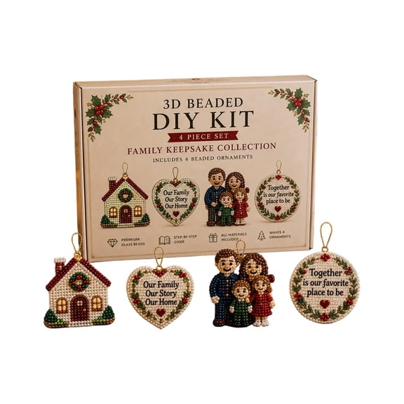 2026 New DIY 3D Bead Embroidery Kit, 3D Beaded DIY Kit, Easy DIY Beading Embroidery Kit with 4 Cute Designs for Beginners & Craft Enthusiasts,J