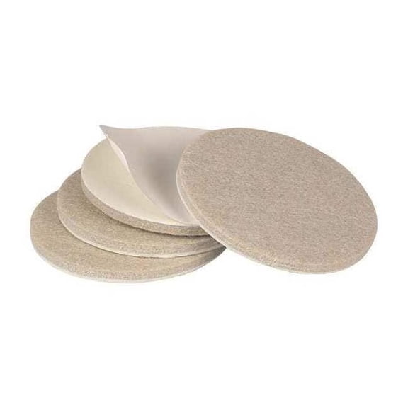 Felt Pads, Self-Stick, Round, 3", PK4 10J993
