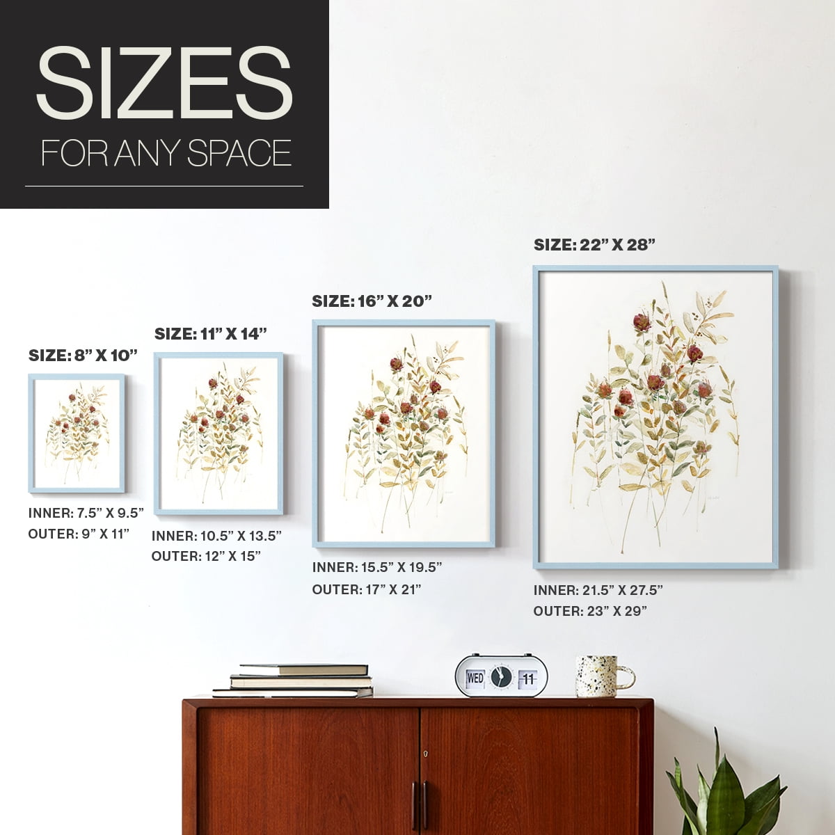 Wildflower Breeze I Framed Print - Solid Wood in Single Picture Frame Solid Wood 2 Framed Print