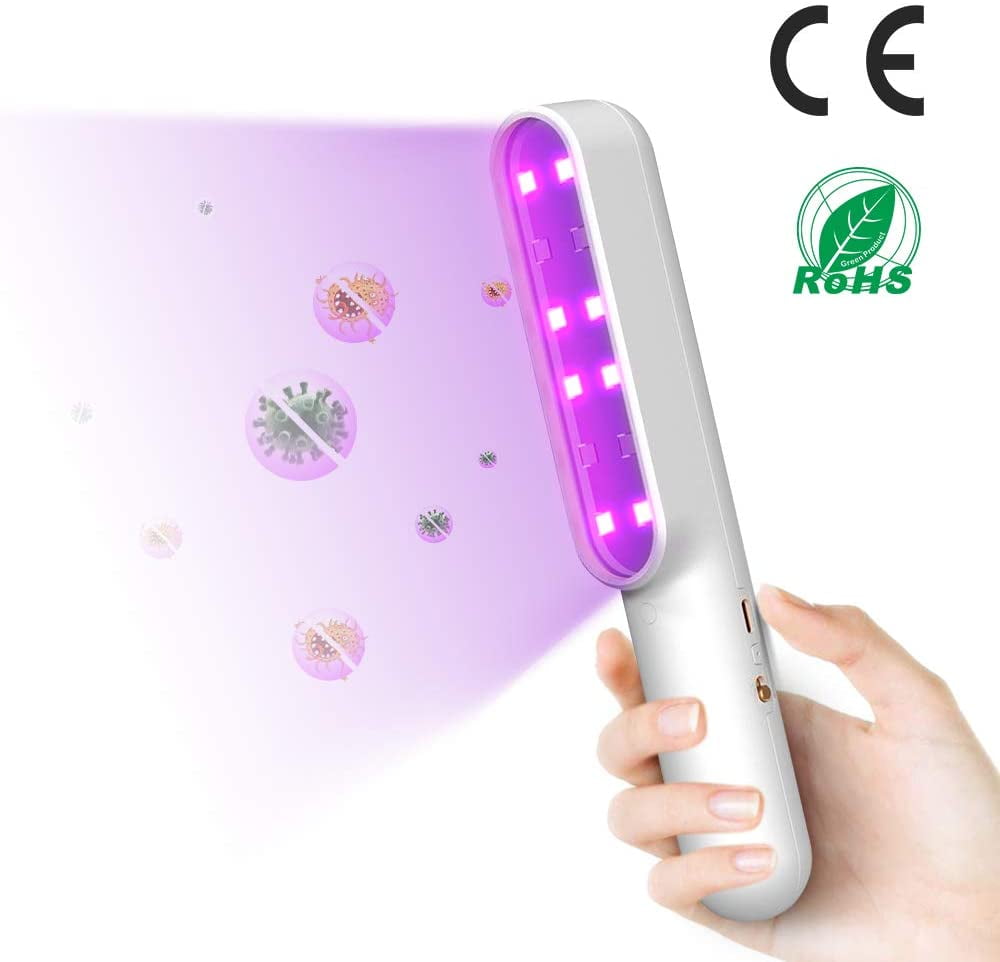 Lorchwise UV Lamp,Ultraviolet Disinfection Lamp UV Light Sanitizer Handheld Folding UV Germicidal Sterilization Lamp Travel Wand Battery Or USB Powered for Home Office Hotel 