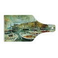 thumbnail image 2 of Marine Cutting Board, Naples Small Boats at Historical Italian Coast Heritage Castle Nautical Art, Decorative Tempered Glass Cutting and Serving Board, Wine Bottle Shape, Multicolor, by Ambesonne, 2 of 5