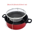 thumbnail image 3 of Naiovety Olla para freír profunda con tapa para apartamento, freidora de patatas fritas de acero inoxidable, cesta de malla, ollas antiadherentes, Kits de desorden para acampar 26 cm 0.5 mm Naiovety OD028567-04B, 3 of 6