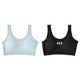 thumbnail image 1 of (2-Pack) Rinsvye Teen Girls' Sports Bra Toddler Girl Play Clothes Racerback Straps & Soft Opened Panties Elastic Waistband & Spandex Smart Knit Kids for 10 To 16 Small Girl Years, 1 of 3