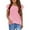 Pink, variant on Krdevn Girls' T Shirts Wavy Sleeves Crew Neck Short Sleeve Tops Casual Plain T Shirt for Girls,5-6 Years