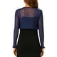 thumbnail image 3 of Inspire Chic Chaqueta de Malla para Mujer con Volantes, Cárdigan Corto Abierto, Talla M, Azul Oscuro, 3 of 6