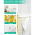 thumbnail image 3 of No Hook Shower Curtains with Snap in Liner, Yellow Geometric Waterproof Fabric Shower Curtain, Modern Abstract Minimalist Stripe Double Layers & See-Through Top Window Bathroom Curtains 60''x72'', 3 of 6