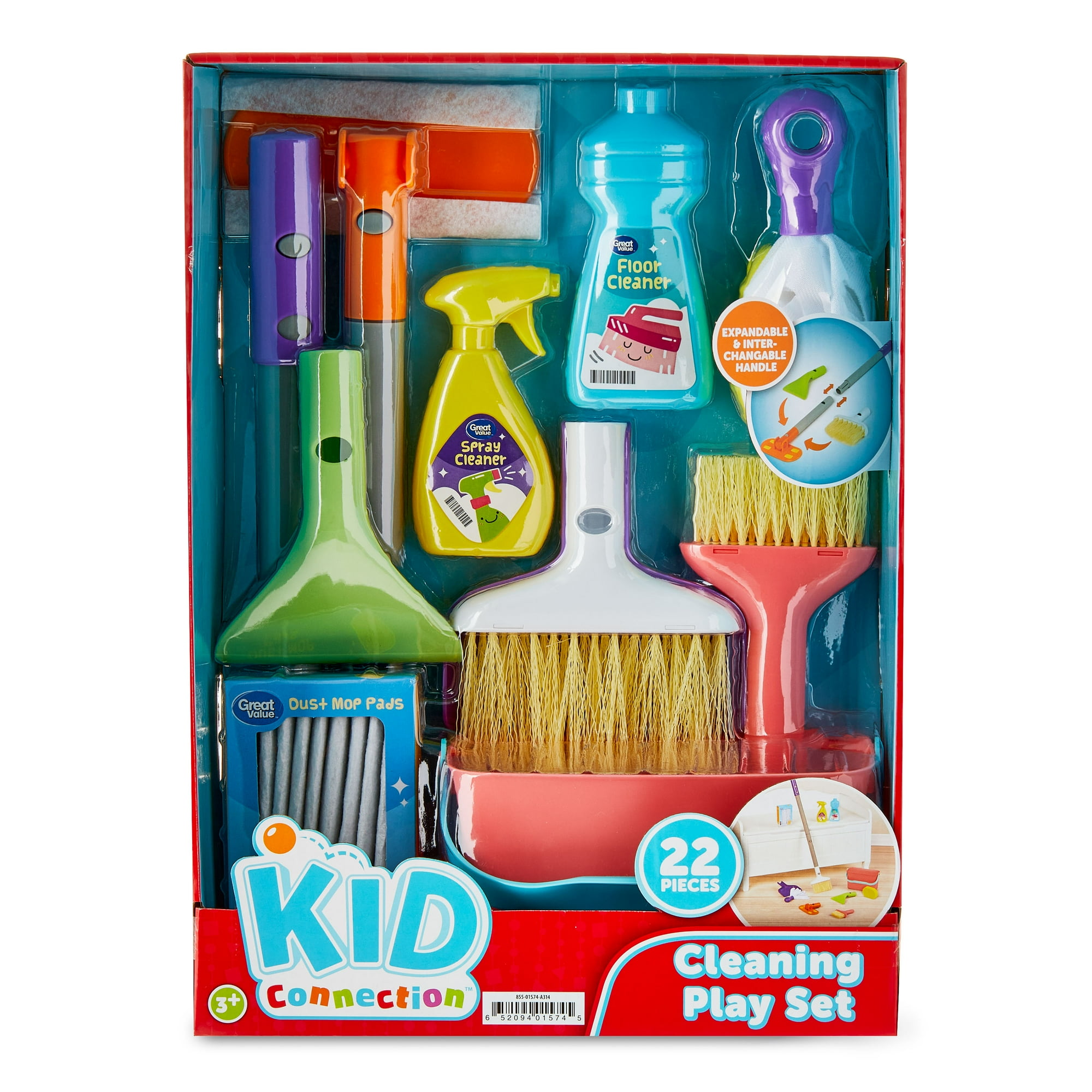Kid Connection Cleaning Playset with 22 Pieces, Toddler Toys
