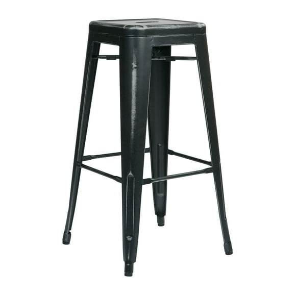 OSP Designs Bristow 30" Antique Black Metal Barstool