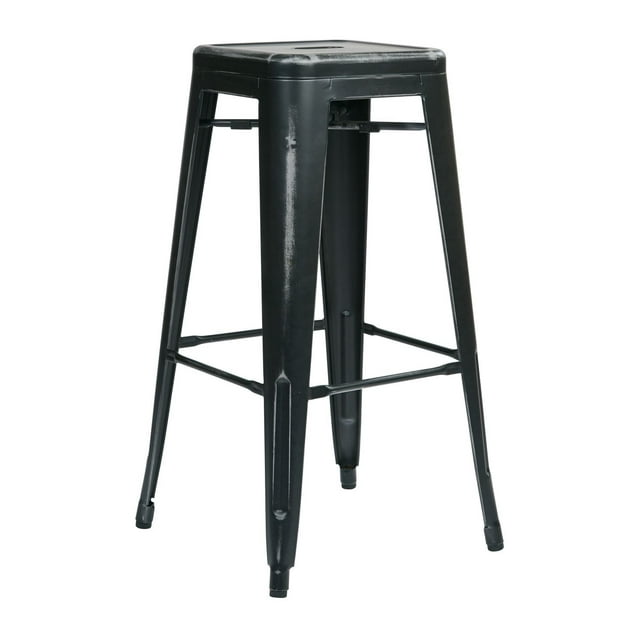 OSP Designs Bristow 30" Antique Black Metal Barstool